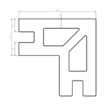 Composite bullnose edging measurements drawing