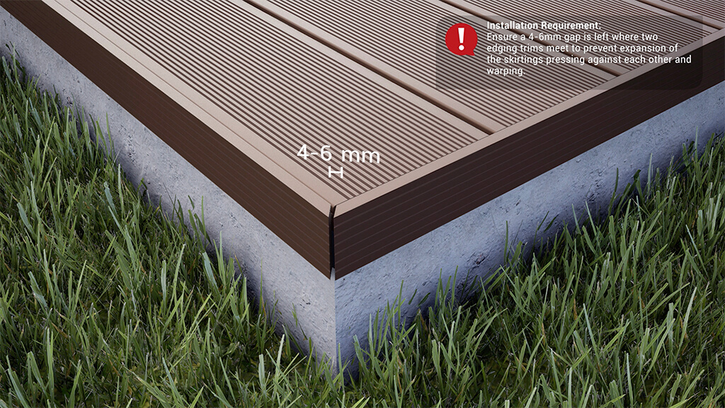 How to install composite fascia skirting board (leaving 4-6mm gap between mitres)