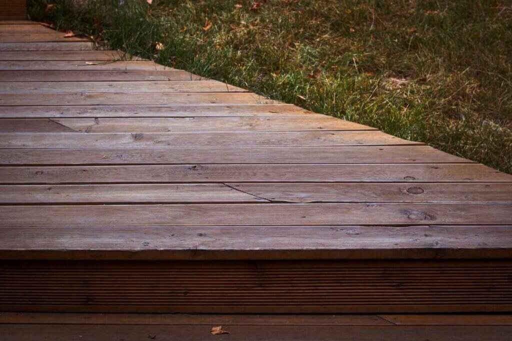 close up shot of a wooden deck