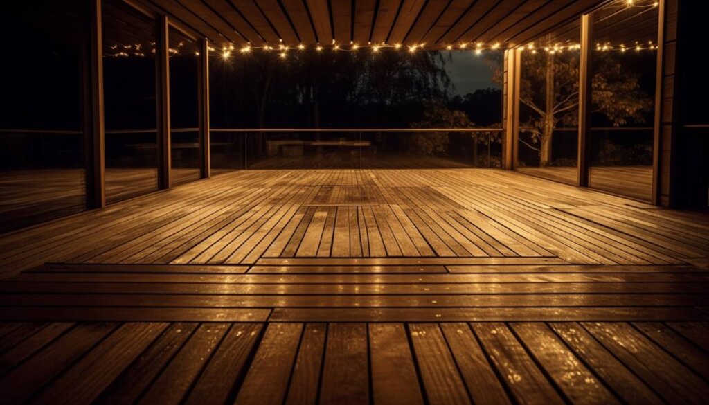 decking with lights installed