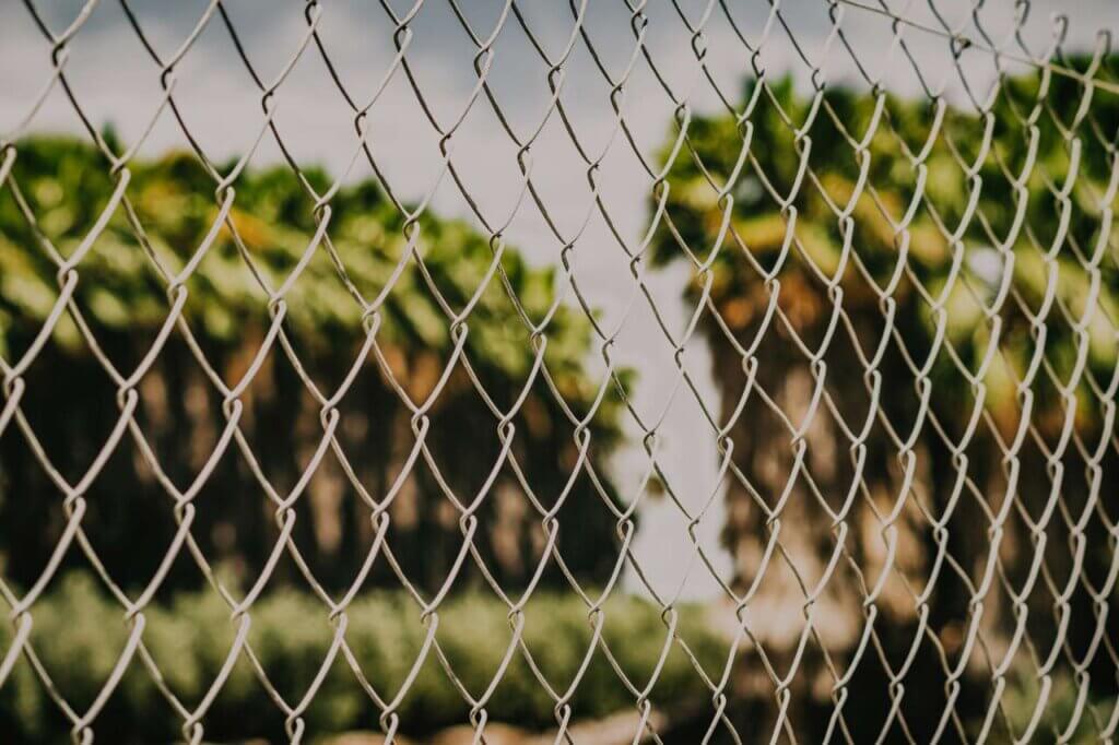 grey metal fence