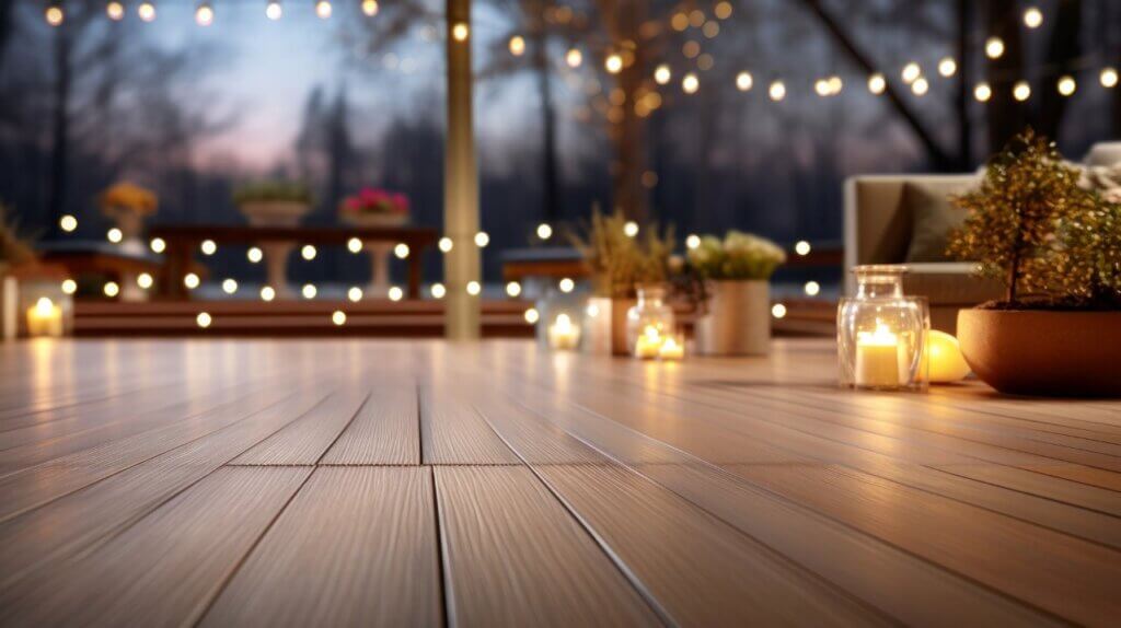 pvc decking with patio lights