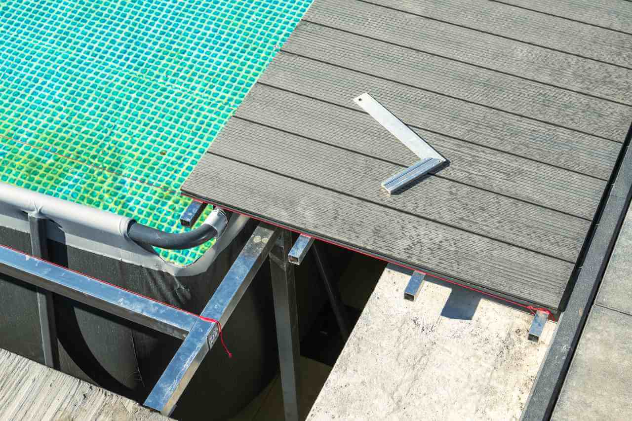 composite decking used on pool side