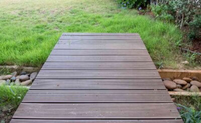 composite deck on a garden