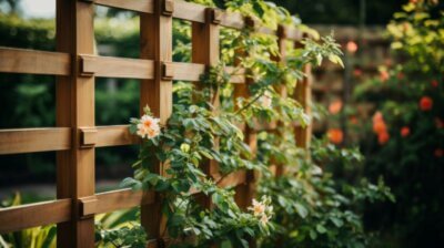 wooden trellis providing support for climbing plants