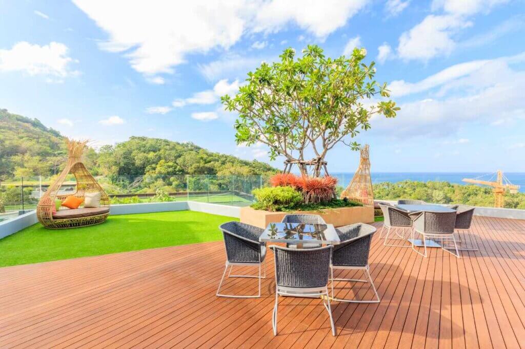 apartment terrace with beautiful decking