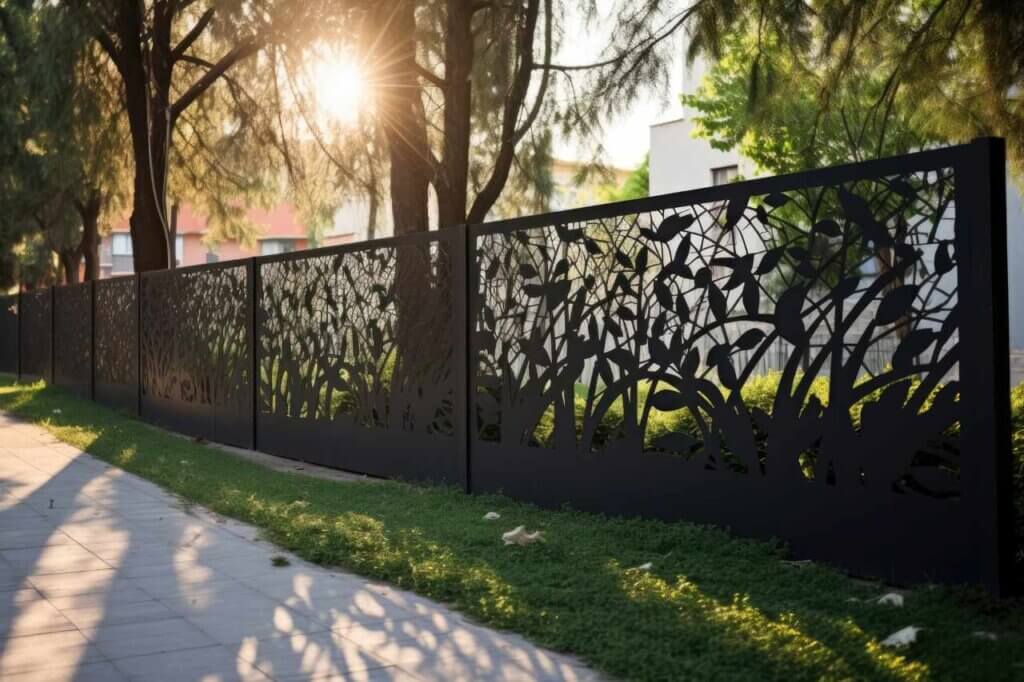 modern metal fence