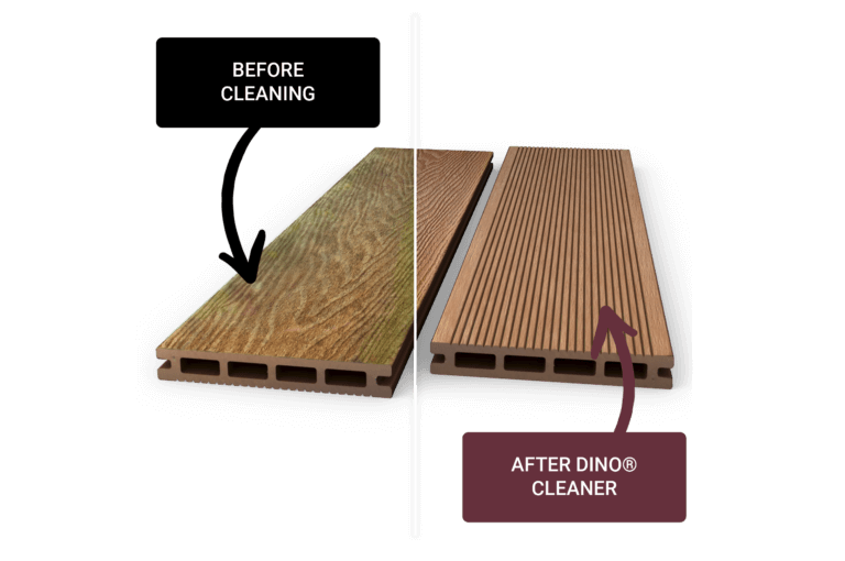 composite decking cleaner results, removing mould, algae and stains