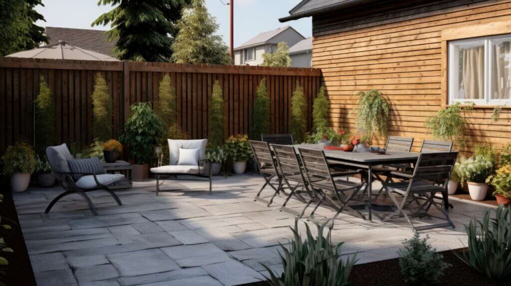 beautiful modern terrace with fence