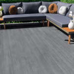 composite deck with seating area - grey / ash