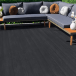 composite deck with seating area - graphite / black