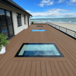 composite decking rooftop seaside - teak / amber