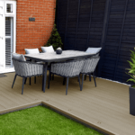 composite decking garden with modern garden furniture - savanna