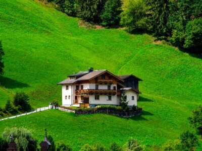 beautiful house on a slope