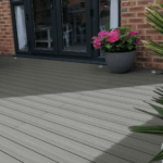 premium composite decking upclose wood grain, pearl