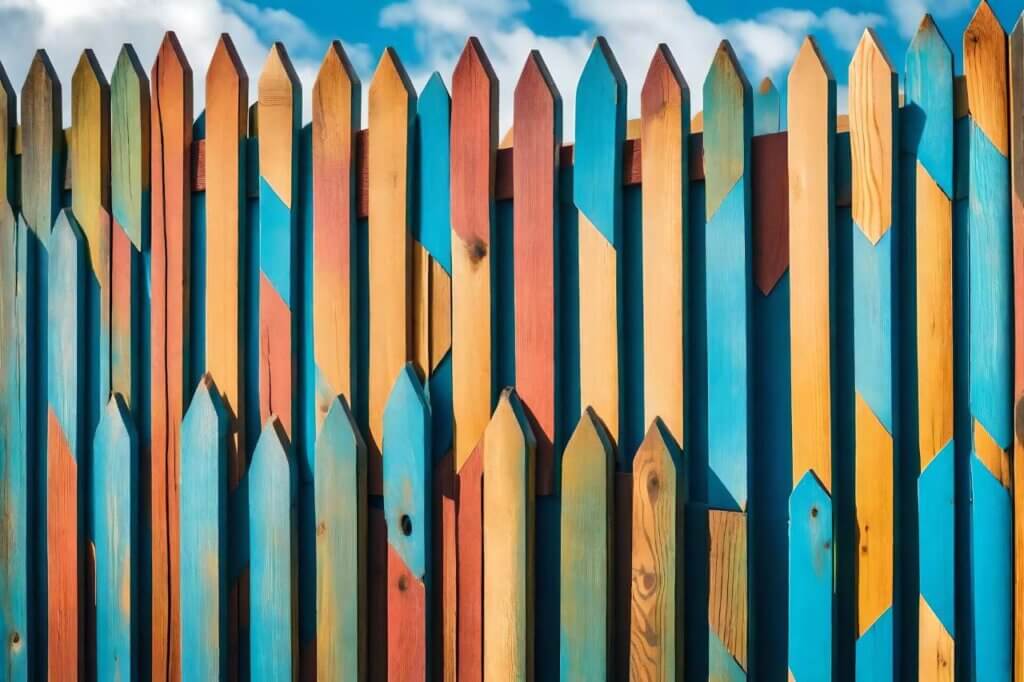 colorful wooden fence