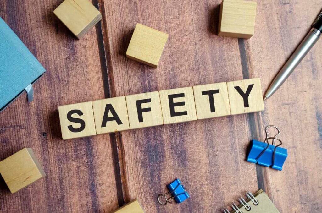 safety spelled on wooden blocks