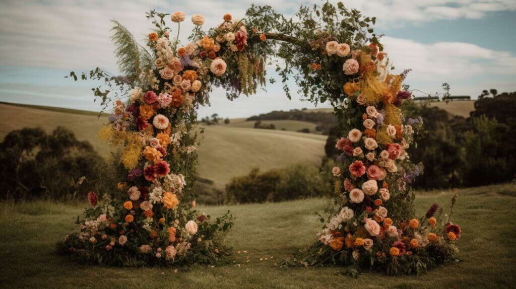 beautiful trellis arch with flowers