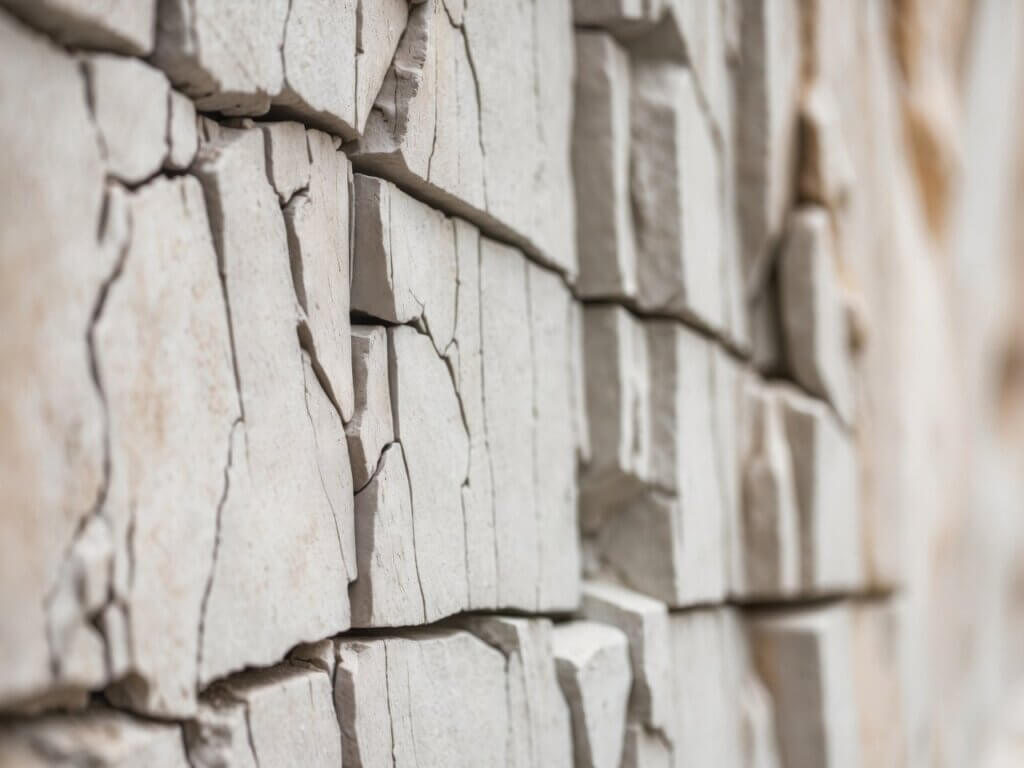 Close up shot of a home's stone cladding