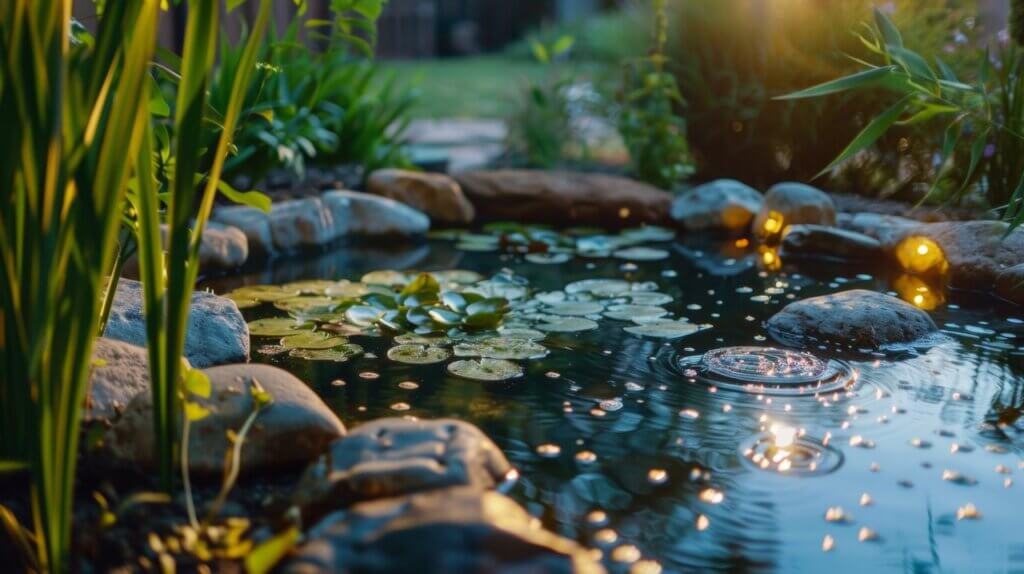 close up shot of a pond